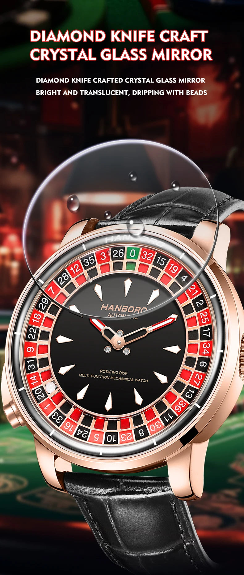 HANBORO roulett men's automatic mechanical watch
