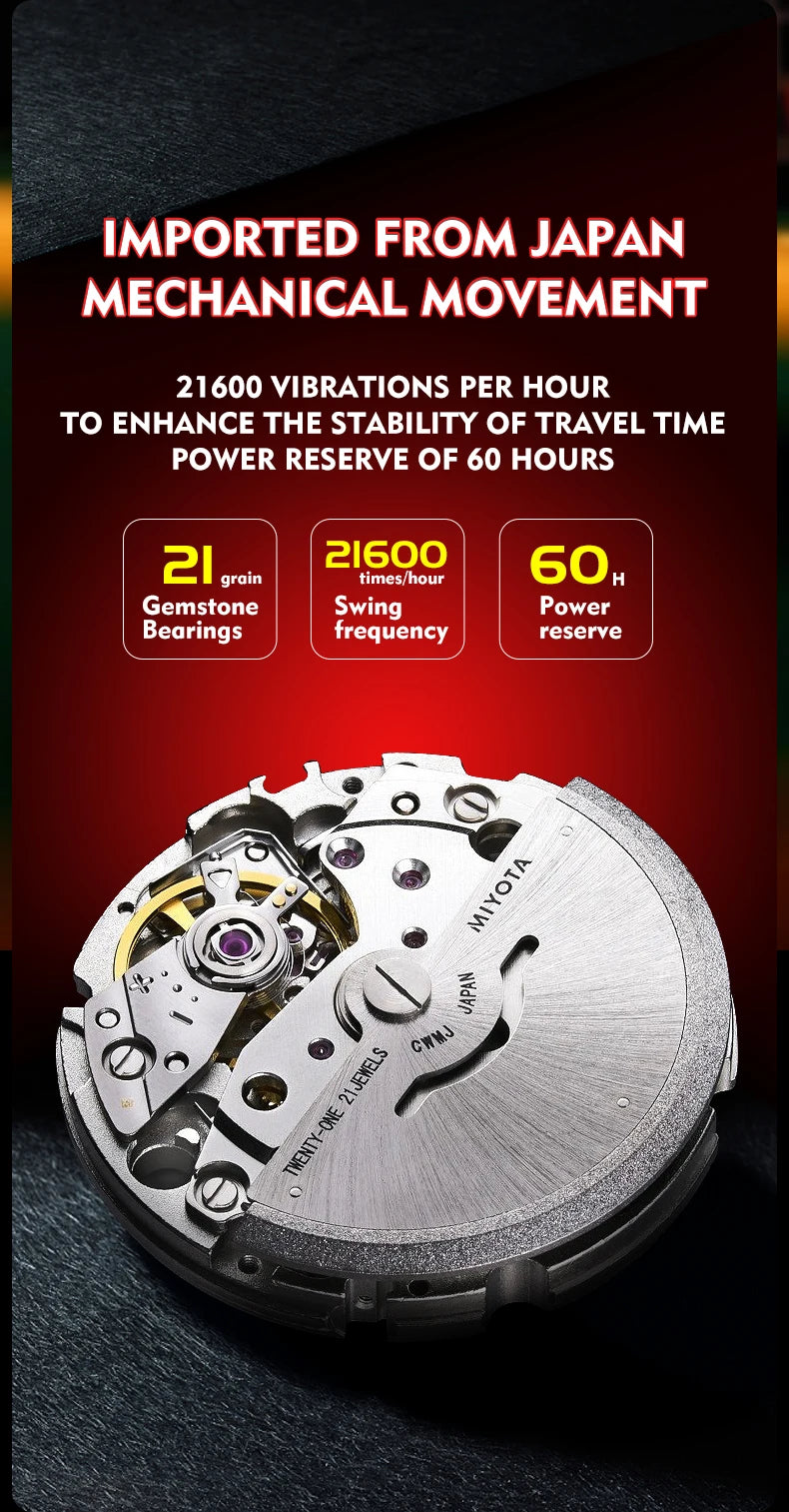 HANBORO roulett men's automatic mechanical watch