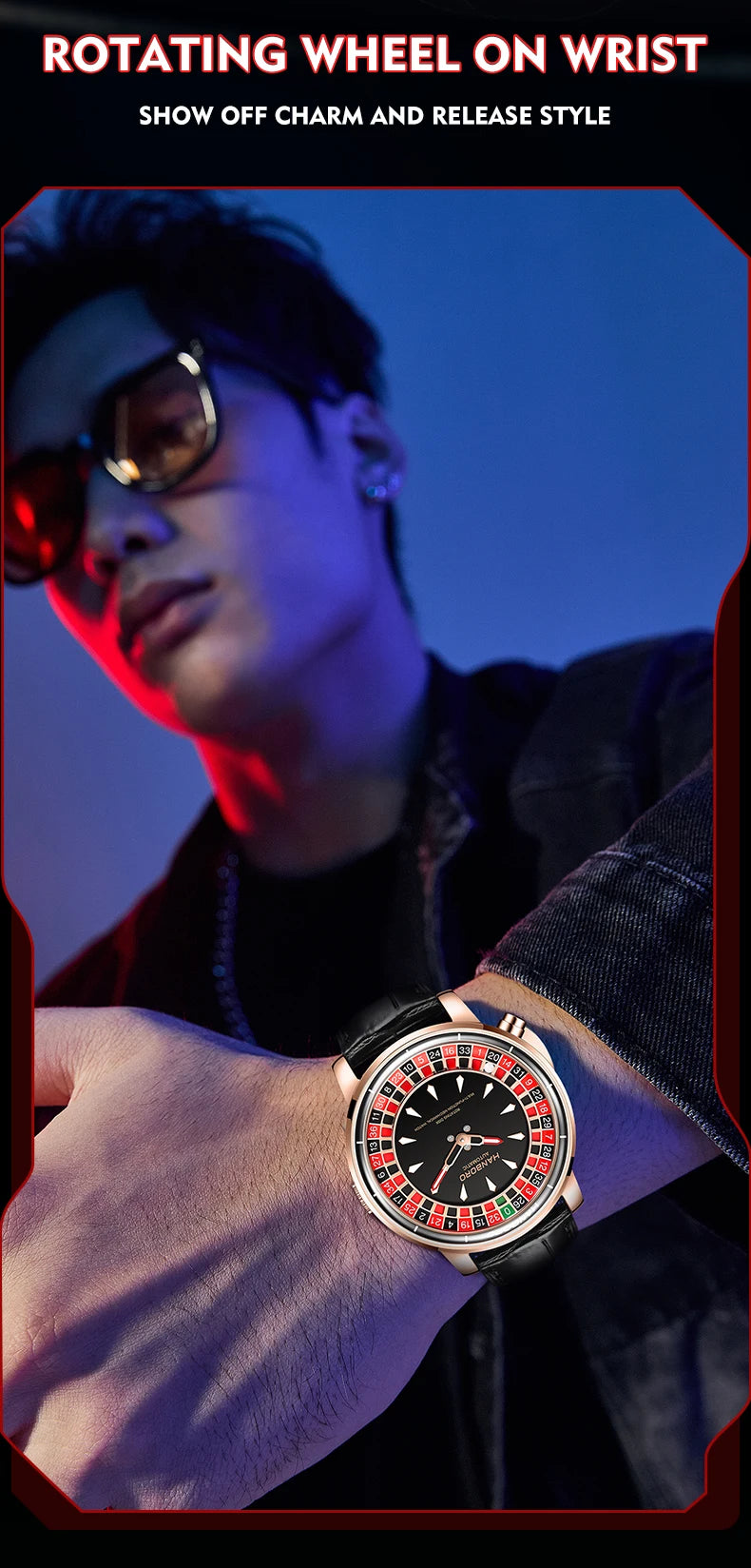 HANBORO roulett men's automatic mechanical watch