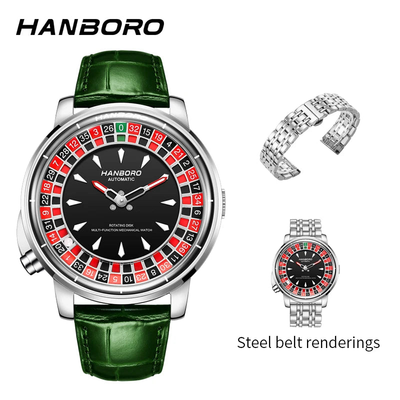 HANBORO roulett men's automatic mechanical watch