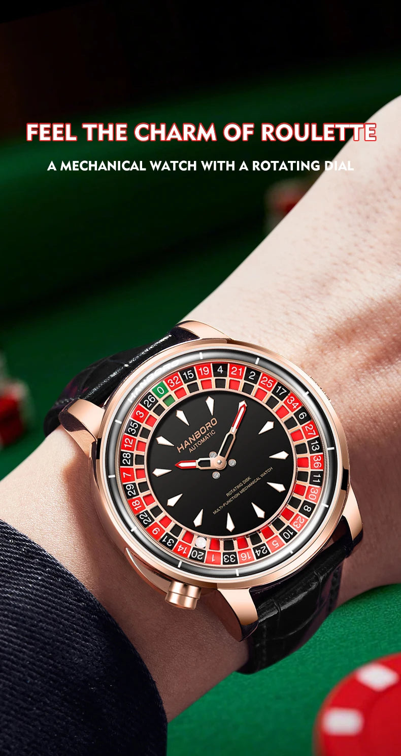 HANBORO roulett men's automatic mechanical watch
