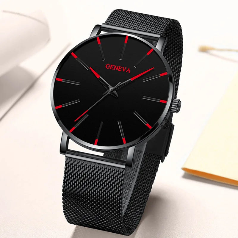 Fashion Mens Business Black Watches