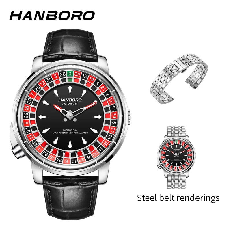 HANBORO roulett men's automatic mechanical watch