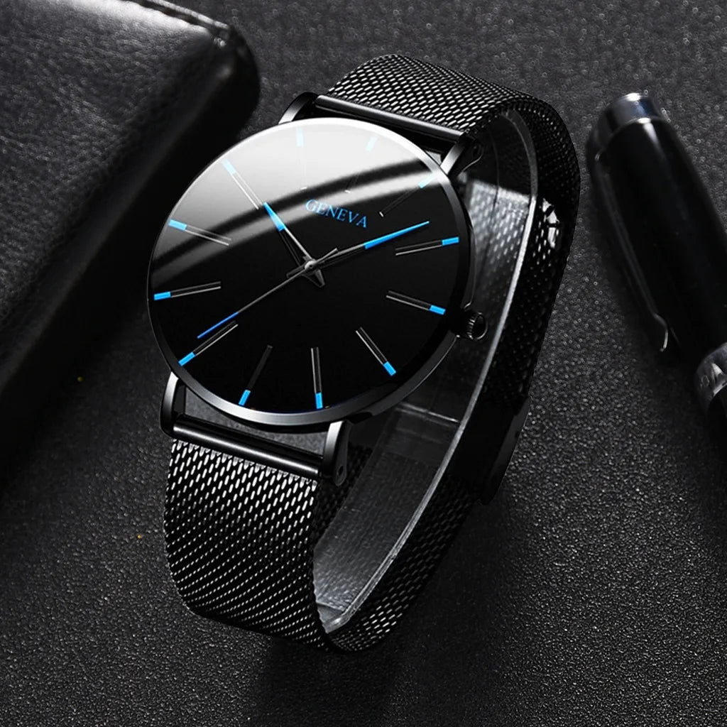 Fashion Mens Business Black Watches