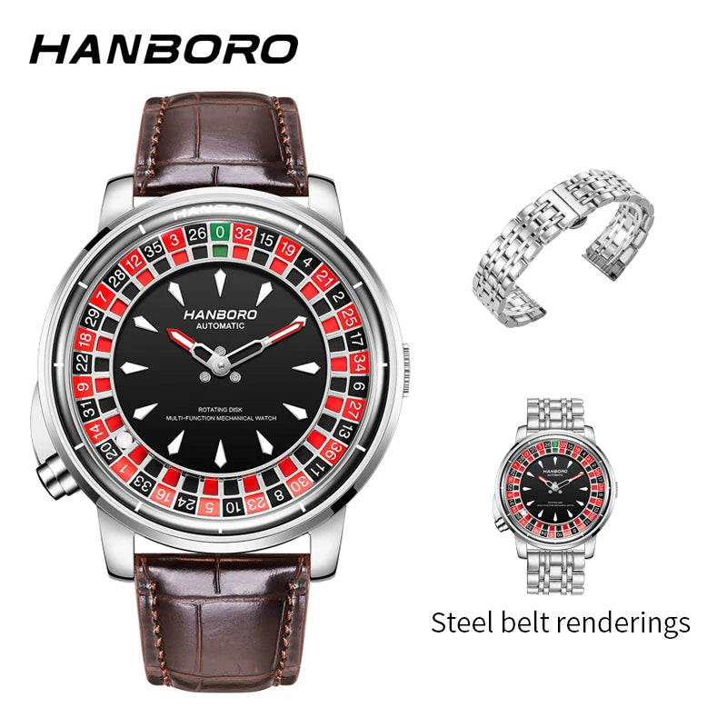 HANBORO roulett men's automatic mechanical watch