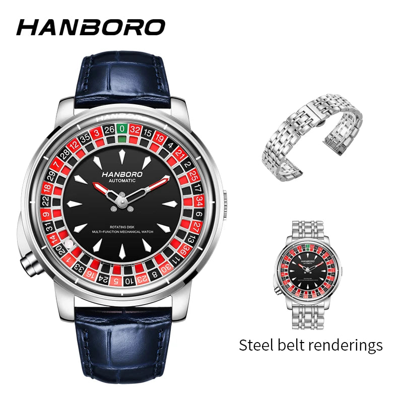 HANBORO roulett men's automatic mechanical watch