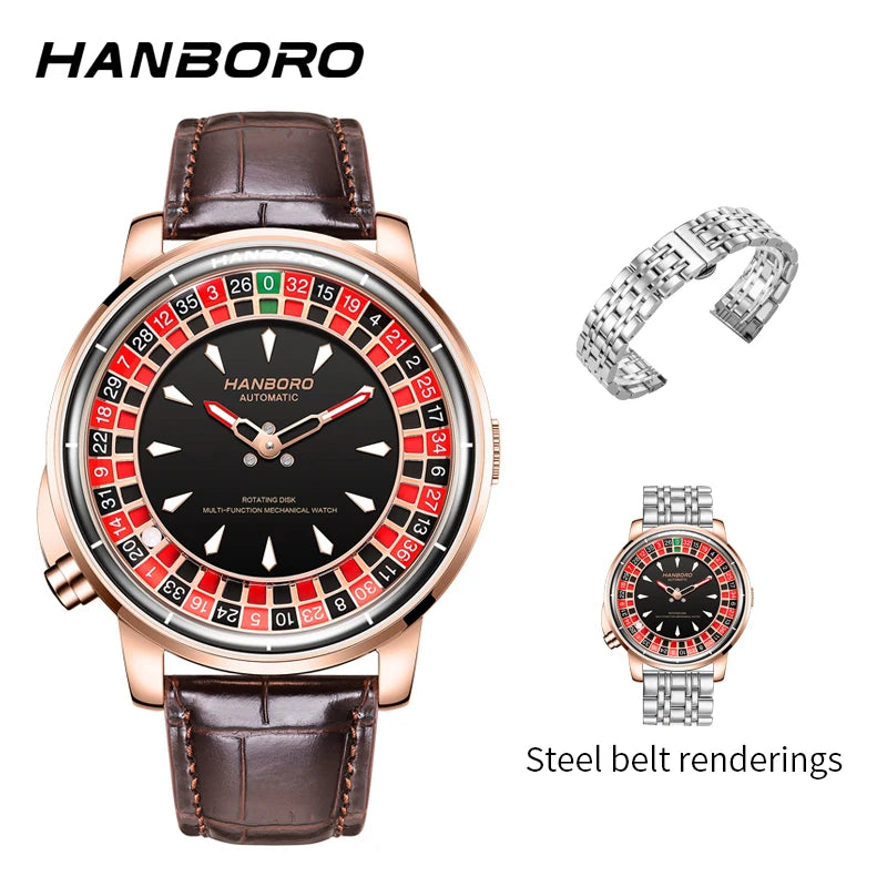 HANBORO roulett men's automatic mechanical watch