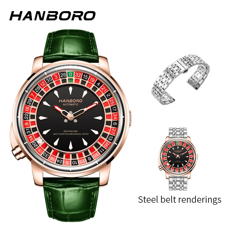 HANBORO roulett men's automatic mechanical watch